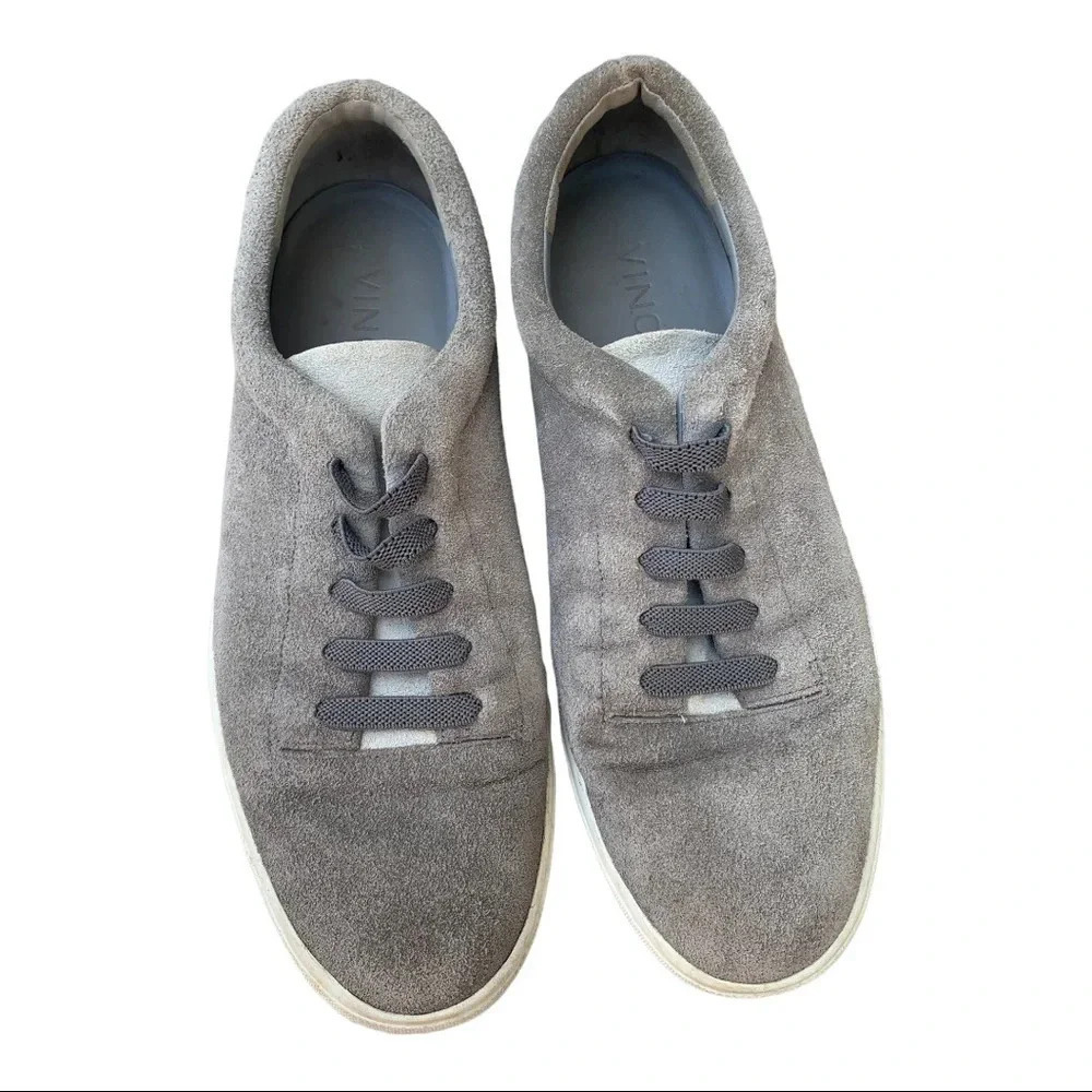 Vince slip on lace sneaker suede tan size 7